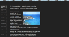 Desktop Screenshot of placenamesofhanauma.weebly.com