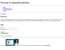 Tablet Screenshot of adamekproductions.weebly.com