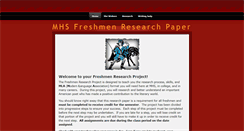 Desktop Screenshot of mhsfreshmenresearchpaper.weebly.com