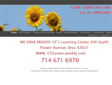 Tablet Screenshot of cindischildcarecenter.weebly.com