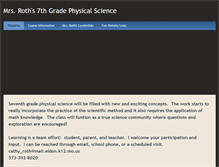 Tablet Screenshot of mrsroths7thgradephysicalscience.weebly.com