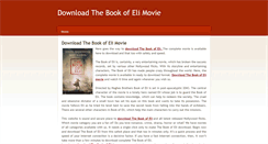 Desktop Screenshot of download-thebookofeli.weebly.com