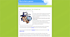 Desktop Screenshot of howtofindaperson.weebly.com