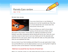 Tablet Screenshot of ferretcarereview.weebly.com