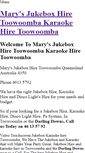 Mobile Screenshot of marys-jukebox-hire-toowoomba-karaoke-hire-toowoomba.weebly.com