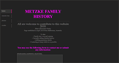 Desktop Screenshot of metzkefamilyhistory.weebly.com