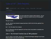 Tablet Screenshot of classof87-25threunion.weebly.com