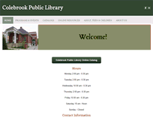 Tablet Screenshot of colebrookpubliclibrary.weebly.com