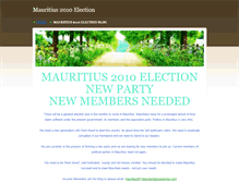Tablet Screenshot of mauritius2010election.weebly.com