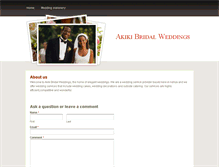 Tablet Screenshot of akikibridalweddings.weebly.com