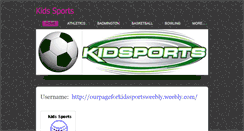 Desktop Screenshot of kidssports.weebly.com