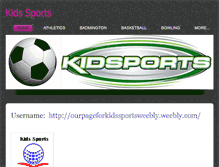 Tablet Screenshot of kidssports.weebly.com