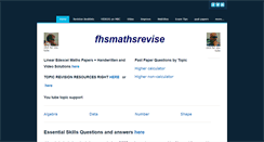 Desktop Screenshot of fhsmathsrevise.weebly.com