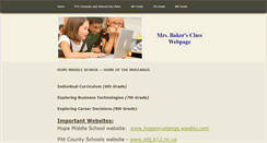 Desktop Screenshot of mrsbakerhope.weebly.com