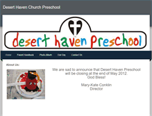 Tablet Screenshot of deserthavenchurchpreschool.weebly.com