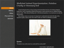 Tablet Screenshot of medicinalanimalexperimentationpointlesscrueltyornecessaryevil.weebly.com