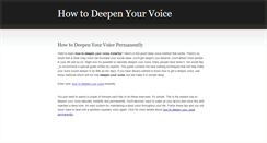 Desktop Screenshot of howtodeepenyourvoice.weebly.com