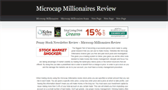 Desktop Screenshot of microcapmillionairesreview.weebly.com