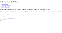 Desktop Screenshot of coldsore-remedies.weebly.com